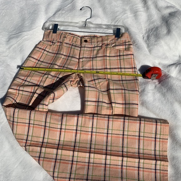 Levi’s plaid polyester pants 70’s sta-prest orange blue green - Picture 16 of 16